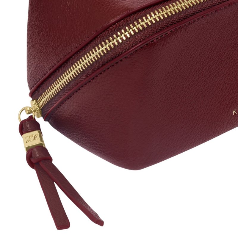 Katie Loxton Fold-Out Mirror Make Up Bag Cherry KLB4296 zip detail