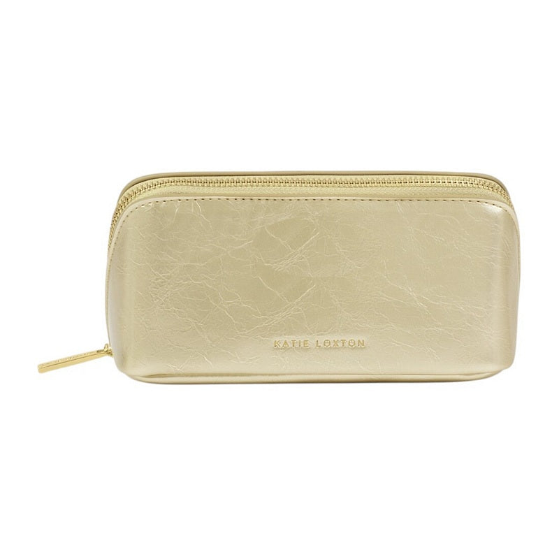 Katie Loxton Fold-Out Mirror Make Up Bag Gold KLB4309 front