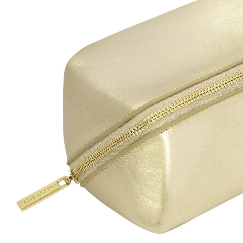 Katie Loxton Fold-Out Mirror Make Up Bag Gold KLB4309 zip detail