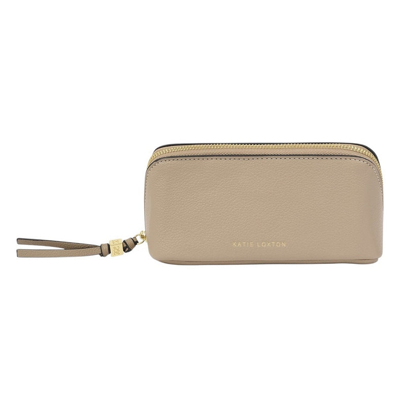 Katie Loxton Fold-Out Mirror Make Up Bag Light Taupe KLB4297 front