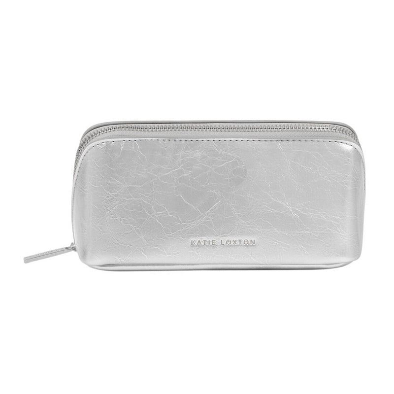 Katie Loxton Fold-Out Mirror Make Up Bag Silver KLB4308 front