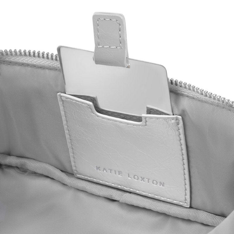 Katie Loxton Fold-Out Mirror Make Up Bag Silver KLB4308 mirror