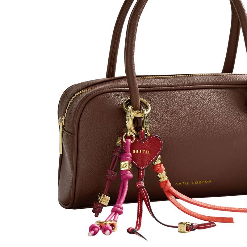 Katie Loxton Gia Bag Charm Fuchsia KLB4352 on bag