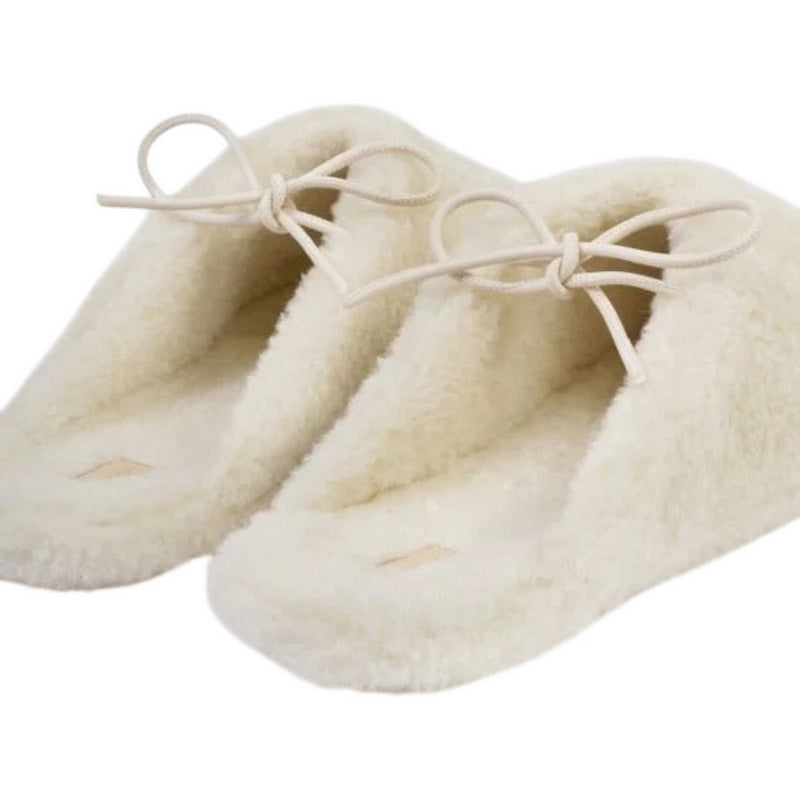 Katie Loxton Gift Boxed Borg Slippers Off White KLS754 inside