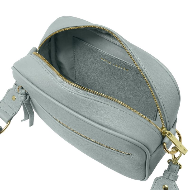 Katie Loxton Hallie Crossbody Bag in Duck Egg Blue Medium KLB3714 open