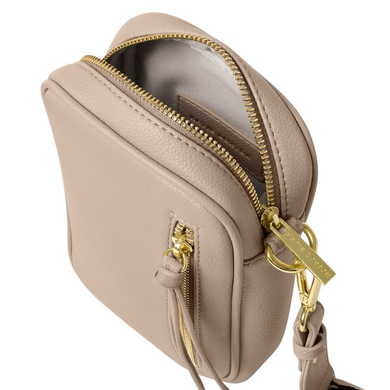 Katie Loxton Hallie Crossbody Bag in Taupe Small KLB3910 open