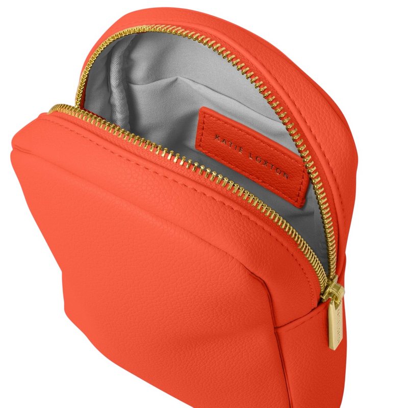 Katie Loxton Kaite Canvas Strap Sling Bag in Deep Orange KLB3994 open