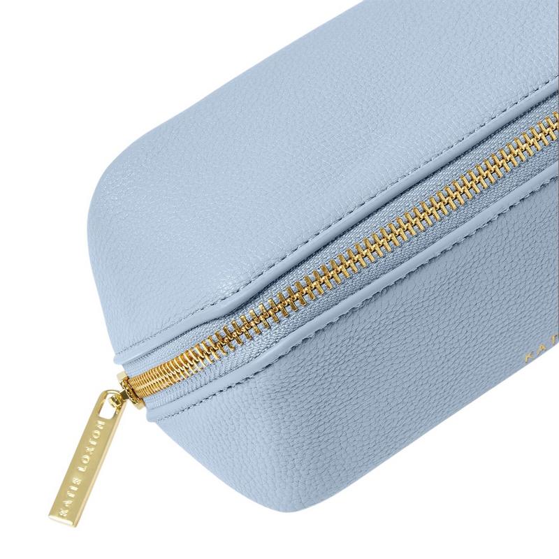 Katie Loxton Makeup Bag Small in Blue Aura KLB4073 zip detail
