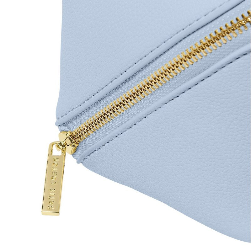 Katie Loxton Makeup Wash Bag Large in Blue Aura KLB4081 zip detail