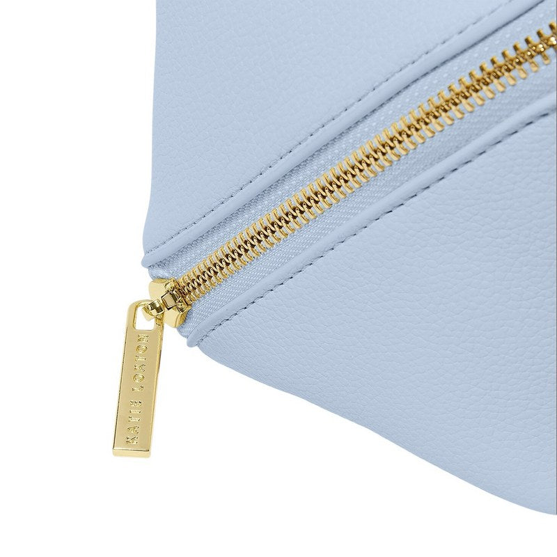 Katie Loxton Makeup Wash Bag Medium in Blue Aura KLB4076 zip detail