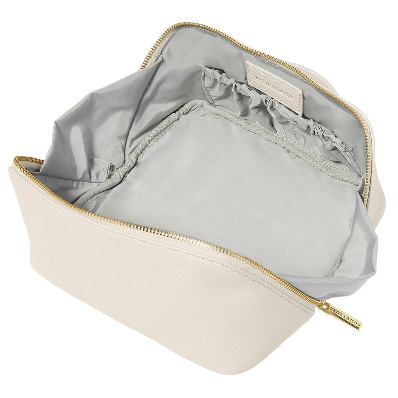 Katie Loxton Makeup and Wash Bag Medium in Off White KLB3350 open