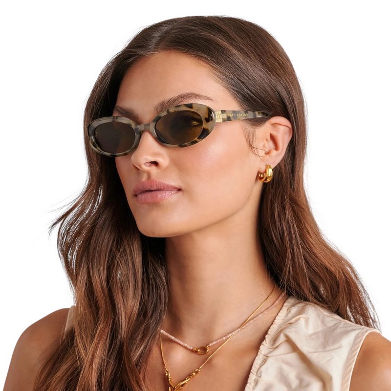 Katie Loxton Nissi Sunglasses Light Tortoiseshell KLSG112 on model 1