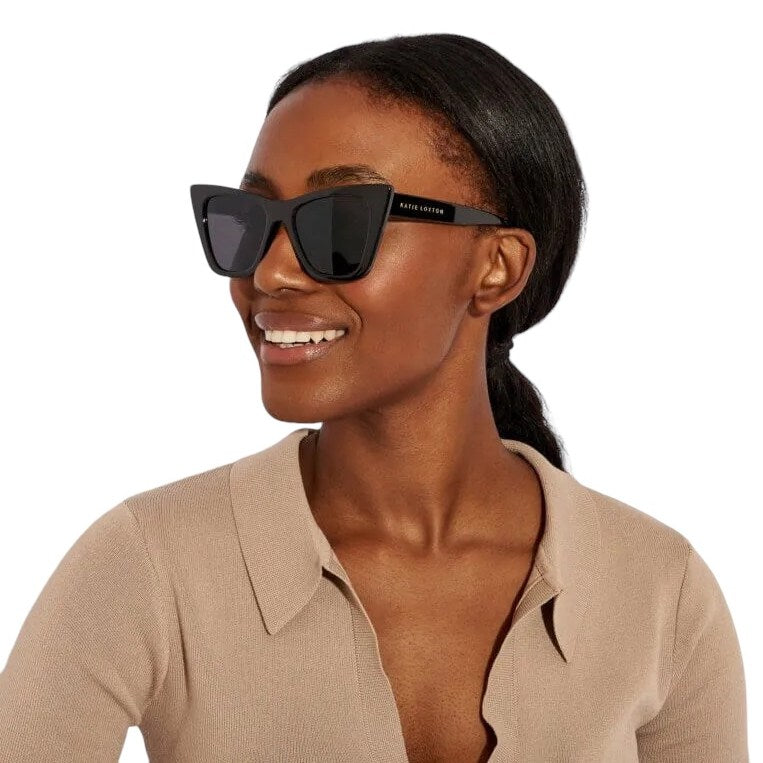 Katie Loxton Porto Sunglasses in Black KLSG052 on model