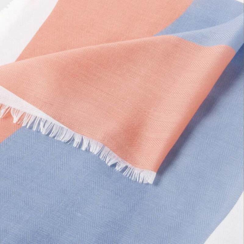 Katie Loxton Printed Flowing Vine Scarf in Blue, Peony Blush and White KLS663 detail