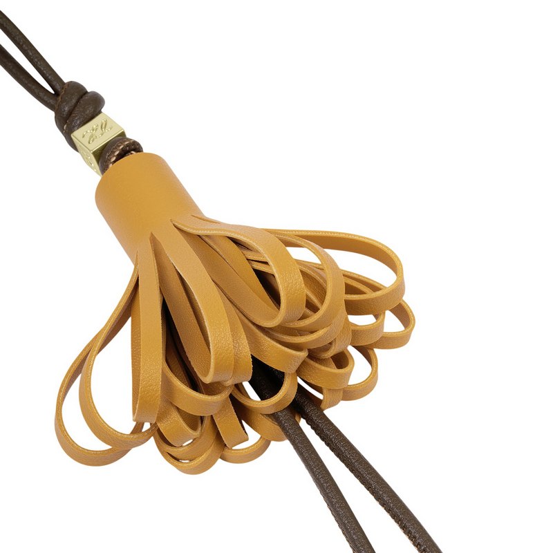Katie Loxton Tassle Bag Charm Bitter Chocolate Yellow KLB4598 detail