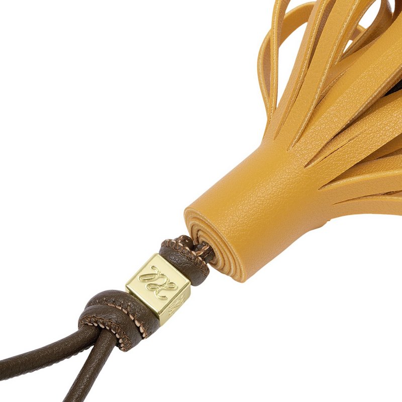 Katie Loxton Tassle Bag Charm Bitter Chocolate Yellow KLB4598 detail