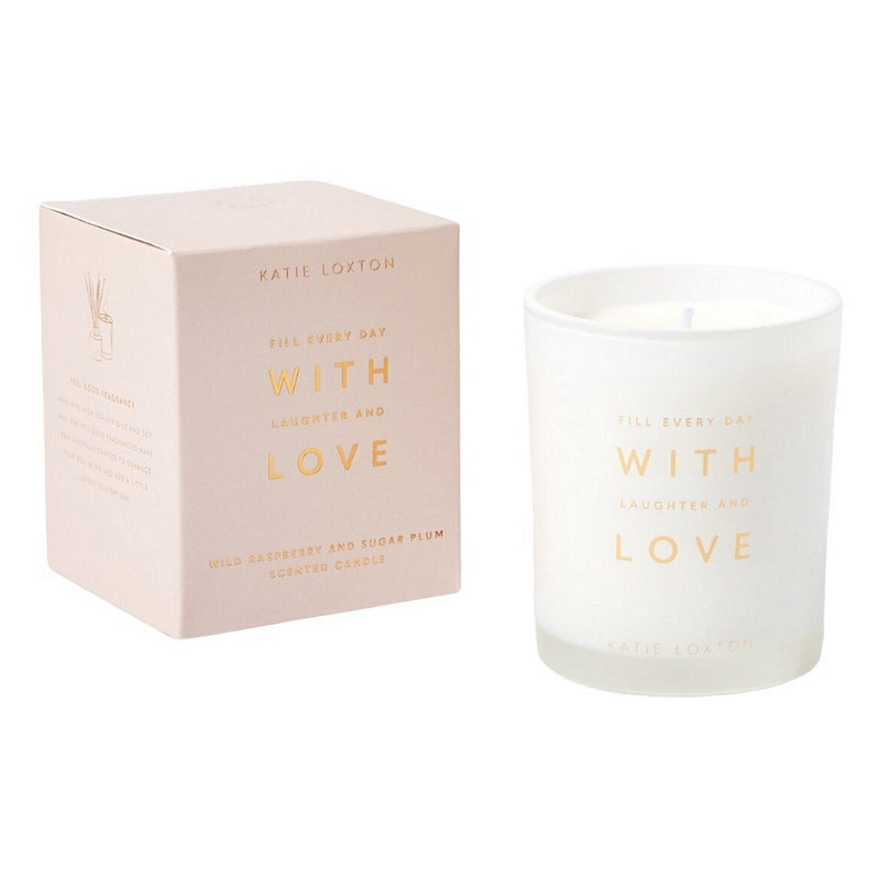 Katie Loxton Wild Raspberry & Sugar Plum Candle With Laughter & Love KLC326 main