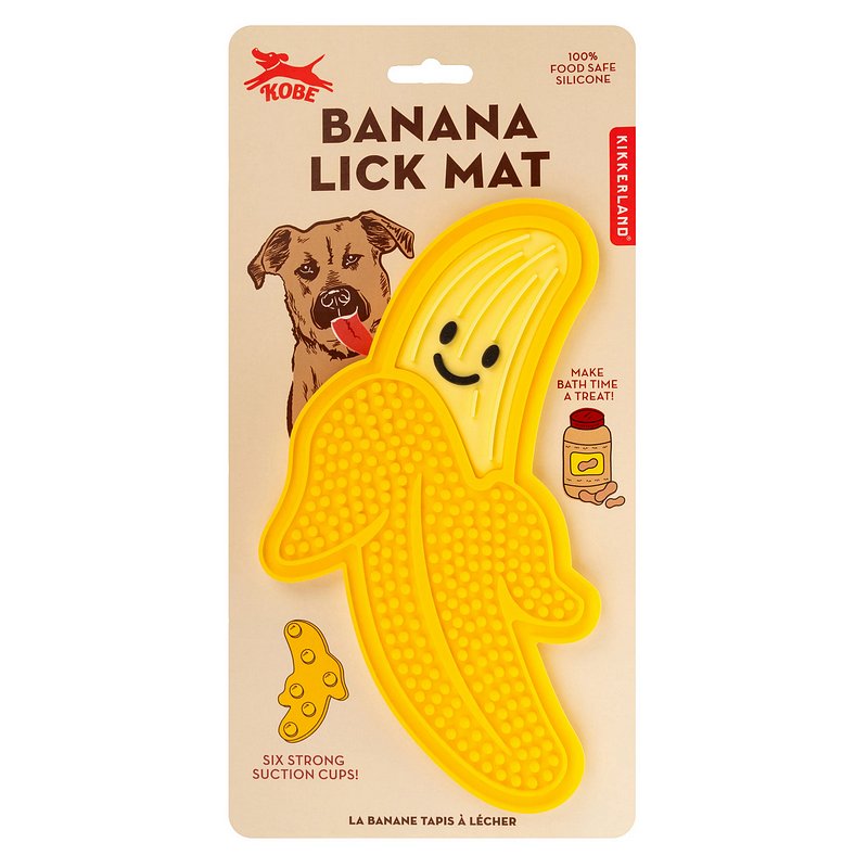 Kikkerland Banana-shaped Silicon Lick Mat DIG52 in packaging