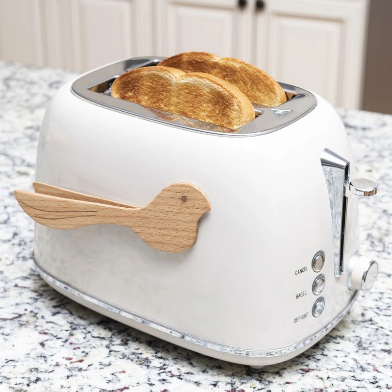 Kikkerland Bird Wooden Toaster Tongs CU348 lifestyle