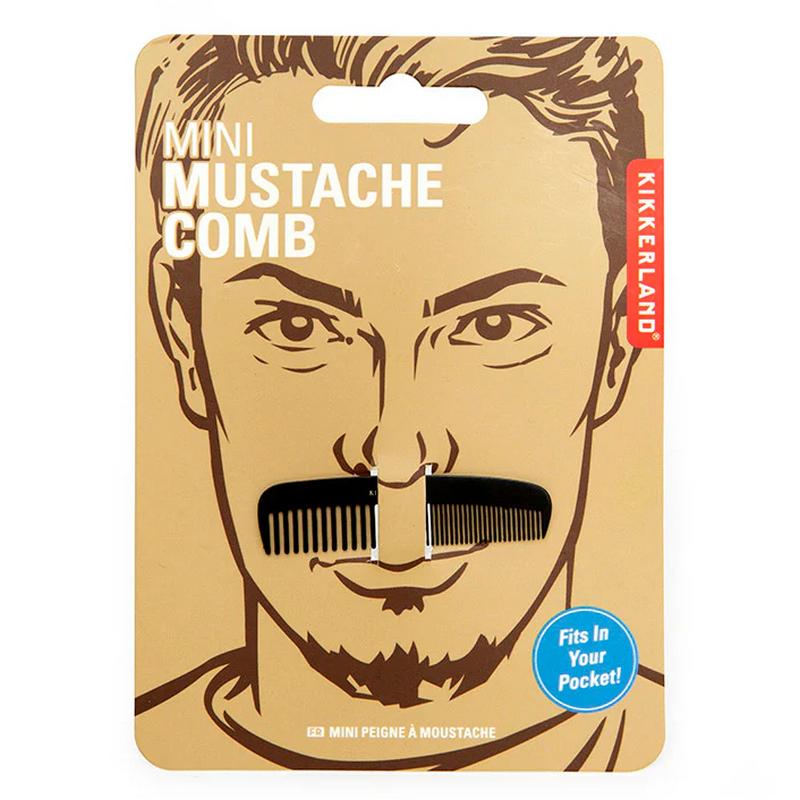 Kikkerland Mini Moustache Comb CM02 packaging