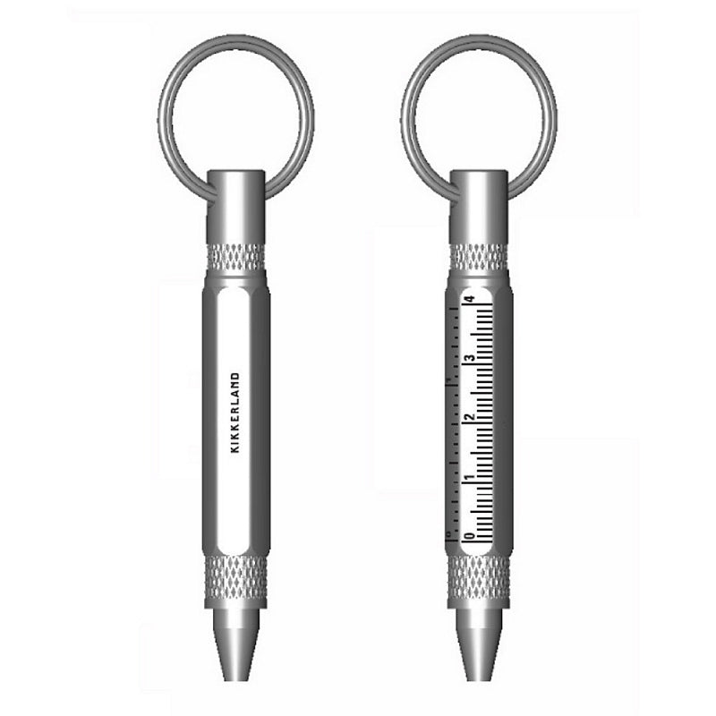 Kikkerland Mini Multitool Pen Keyring 4364-A front & back