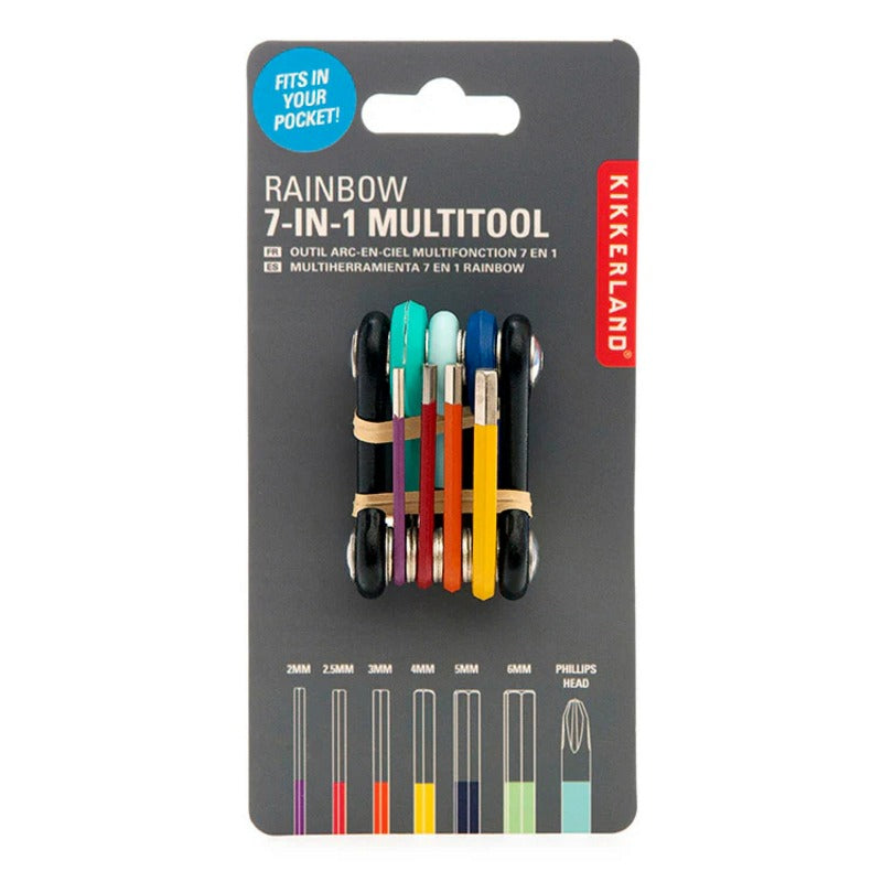 Kikkerland Rainbow 7 in 1 Multitool CD684 packaging