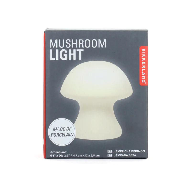 Kikkerland Small Porcelain Mushroom Light LT25-S box front