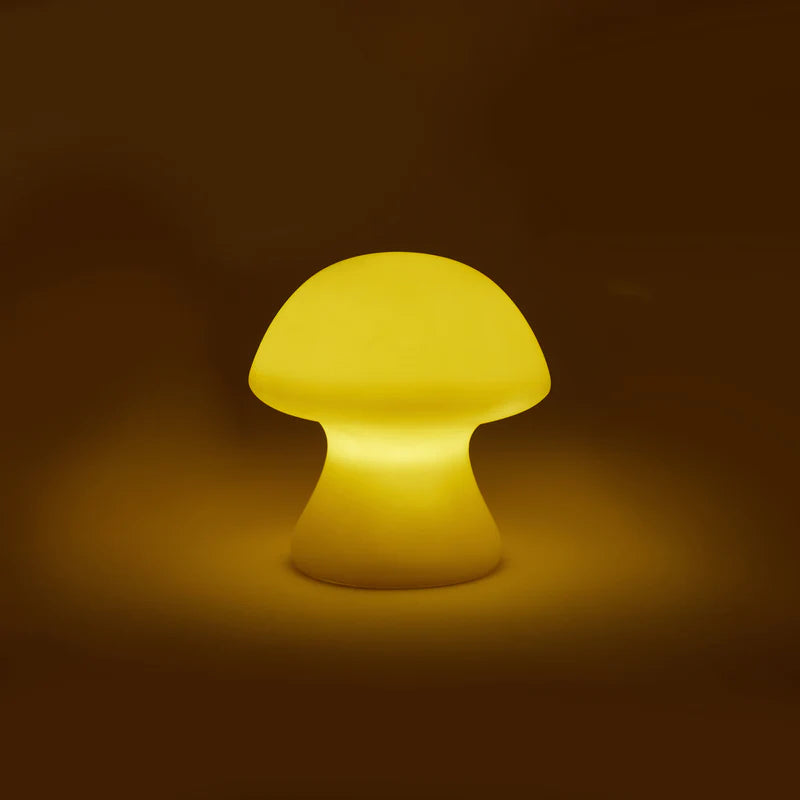 Kikkerland Small Porcelain Mushroom Light LT25-S Lit