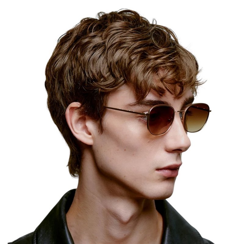 Kjaerbede Hello Sunglasses Matte Gold KL2505-008 on male model side