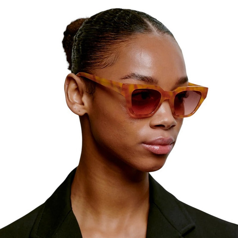 Kjaerbede Kaws Sunglasses Burnt Amber KL2310-011 on female model side