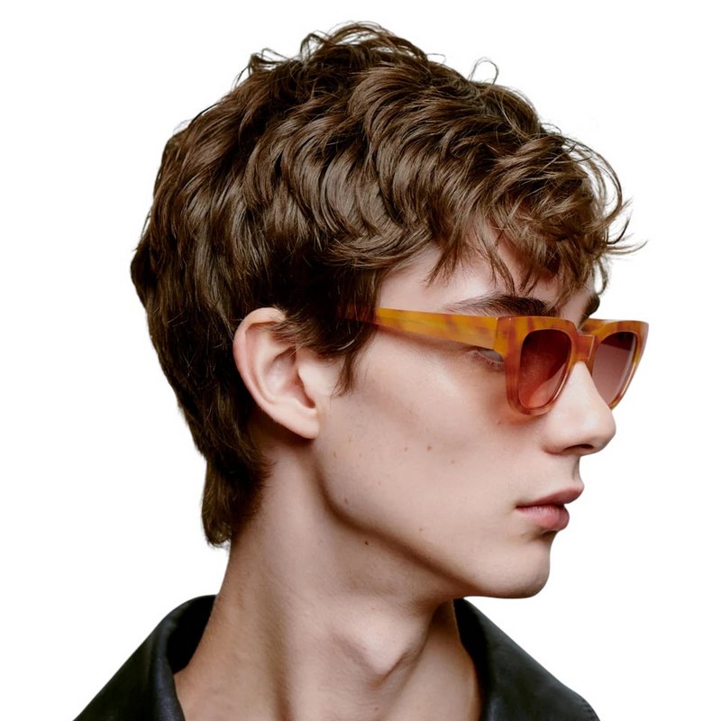 Kjaerbede Kaws Sunglasses Burnt Amber KL2310-011 on male model side