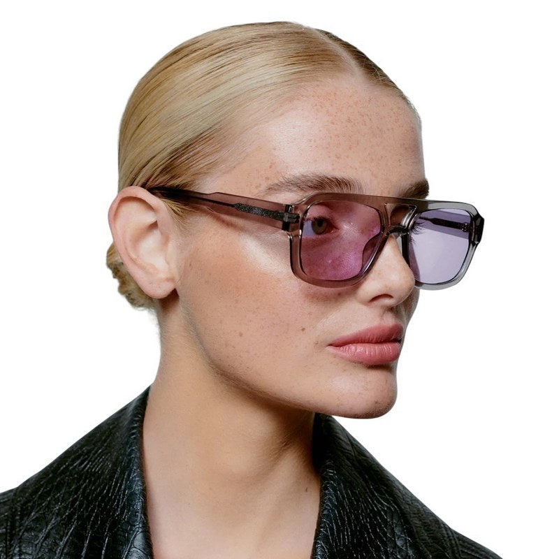 Kjaerbede Kaya Sunglasses Grey Transparent KL2316-005 on female model side