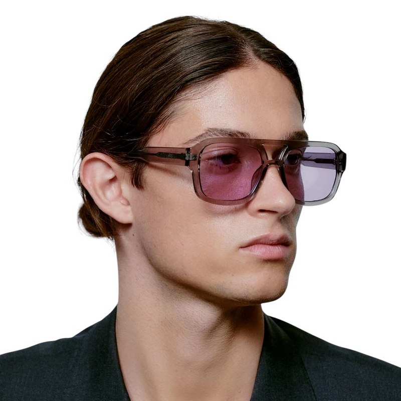 Kjaerbede Kaya Sunglasses Grey Transparent KL2316-005 on male model side