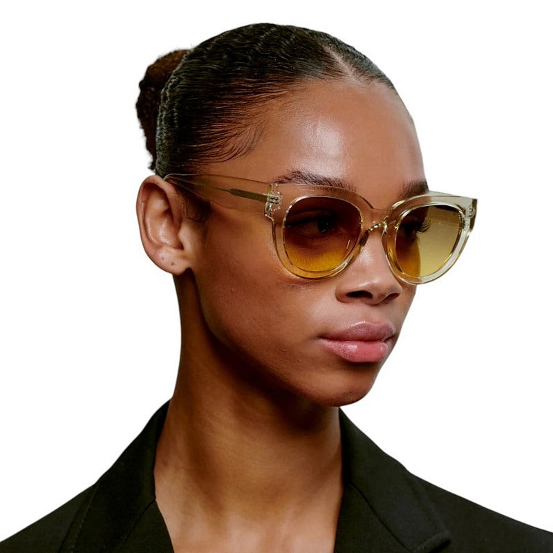 Kjaerbede Lilly Sunglasses Ecru Transparent KL2215-015 on female model side