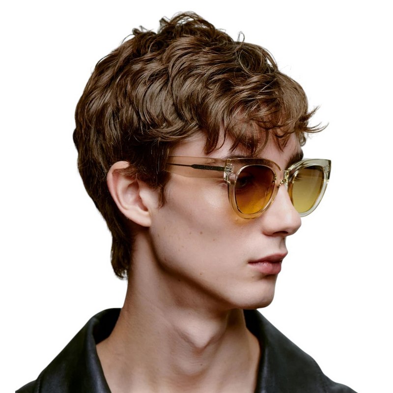 Kjaerbede Lilly Sunglasses Ecru Transparent KL2215-015 on male model side