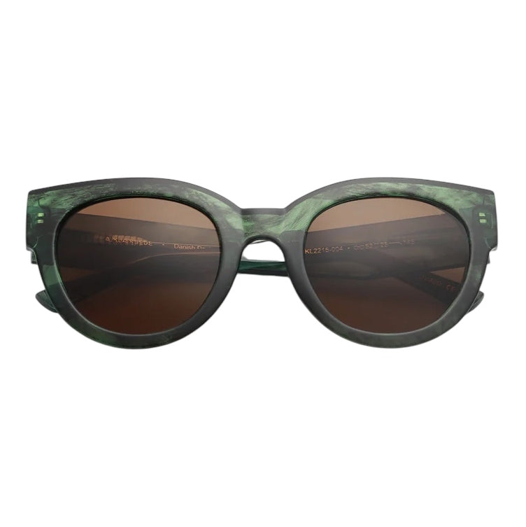 Kjaerbede Lilly Sunglasses Green Marble KL2215-004 folded