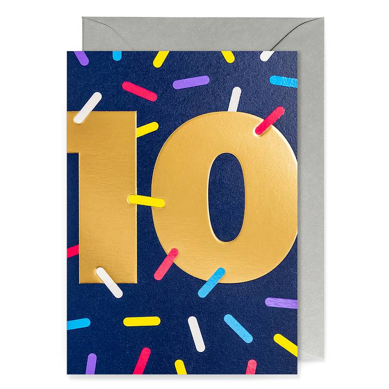 Lagom Design 10th Birthday Card Milestone 7050 front