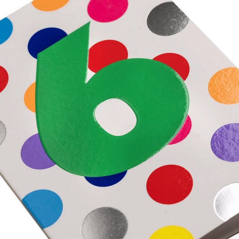 Lagom Design 6th Birthday Card Milestone 7046 detail