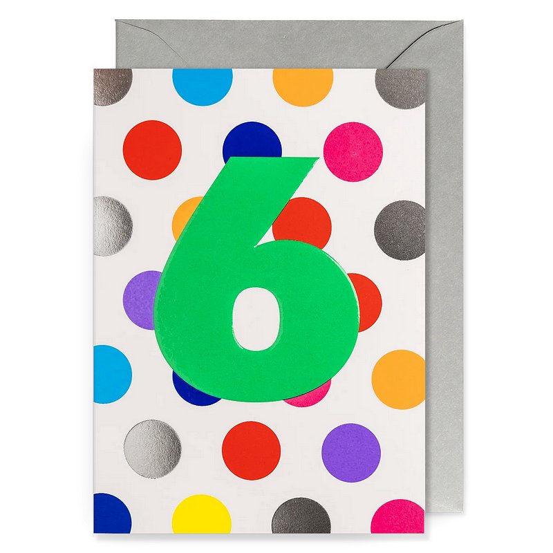 Lagom Design 6th Birthday Card Milestone 7046 front