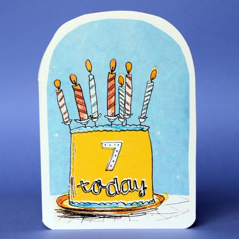 Laura Skilbeck Candles On Cake Birthday Card 7 Today