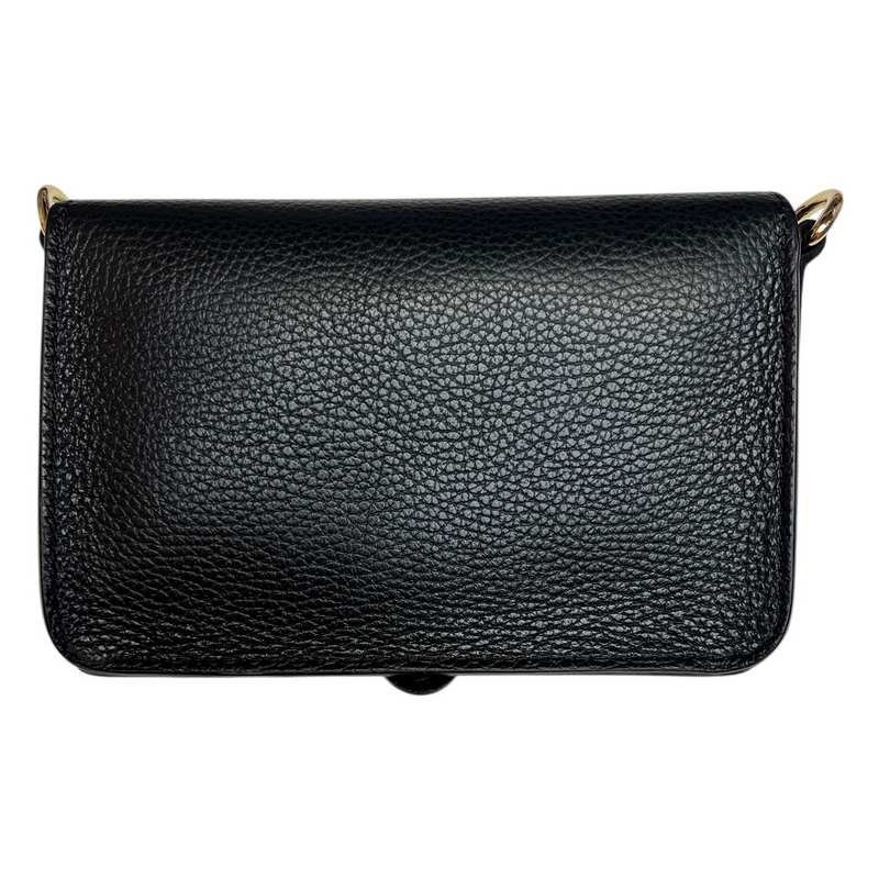 Leather Mini Crossbody Handbag in Black rear