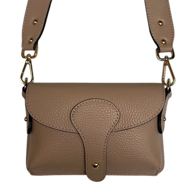 Leather Mini Crossbody Handbag in Smoke Rose main
