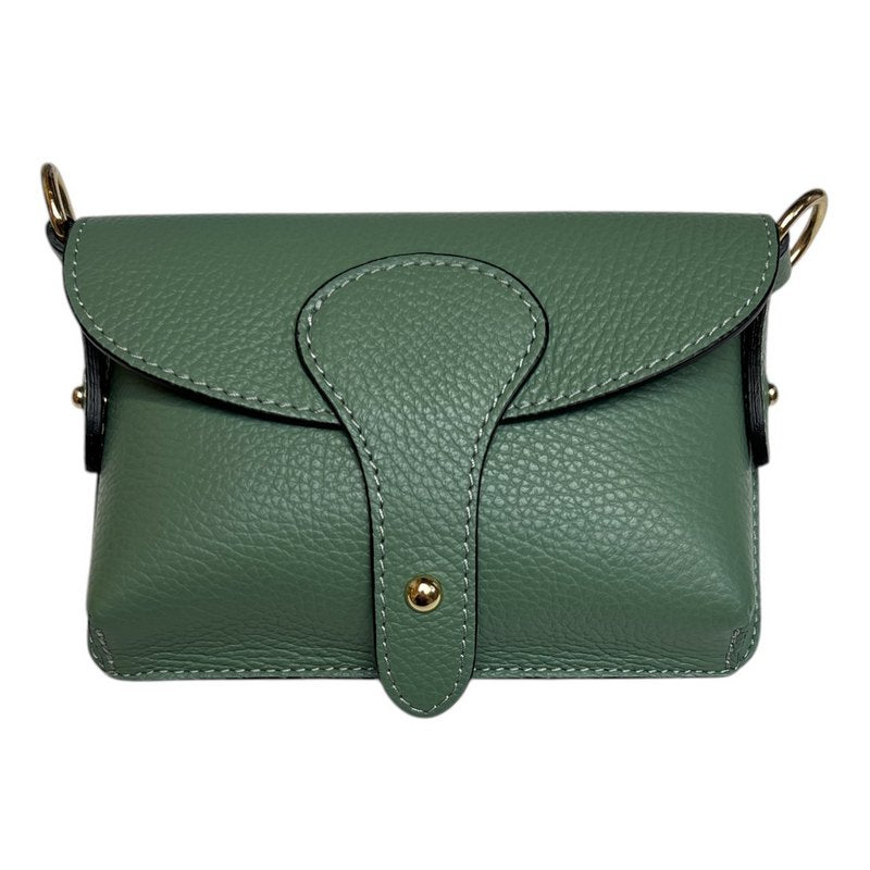 Leather Mini Handbag in Dusty Green front