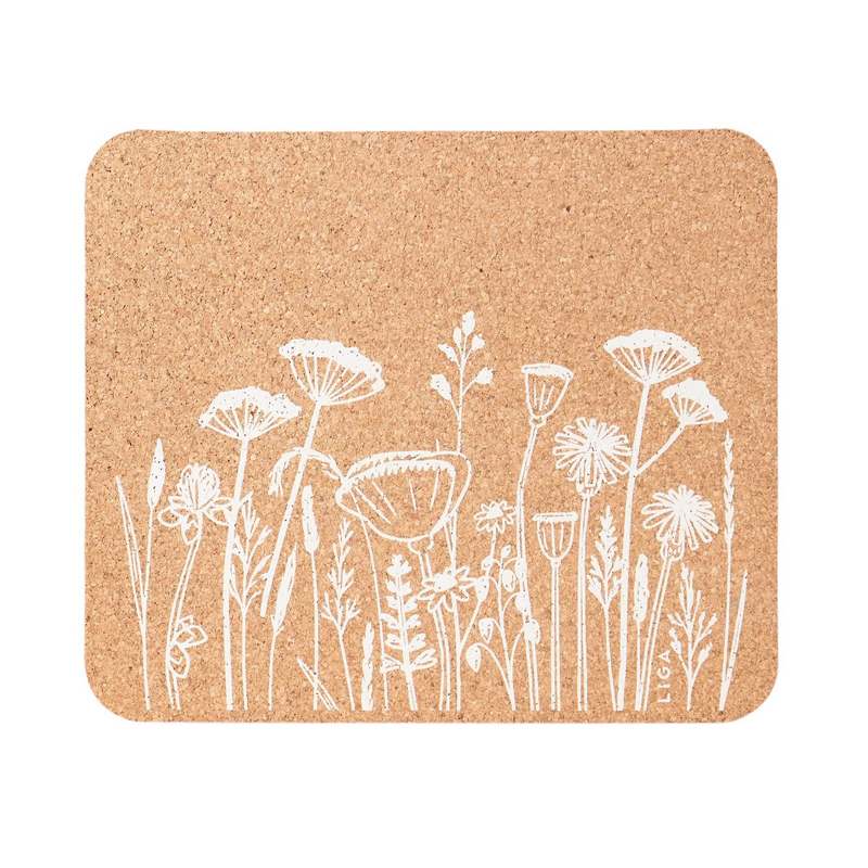 Liga Eco Living Cork Placemat Rectangle Set Flowers CRK-REC-PM-FLWR-SET front