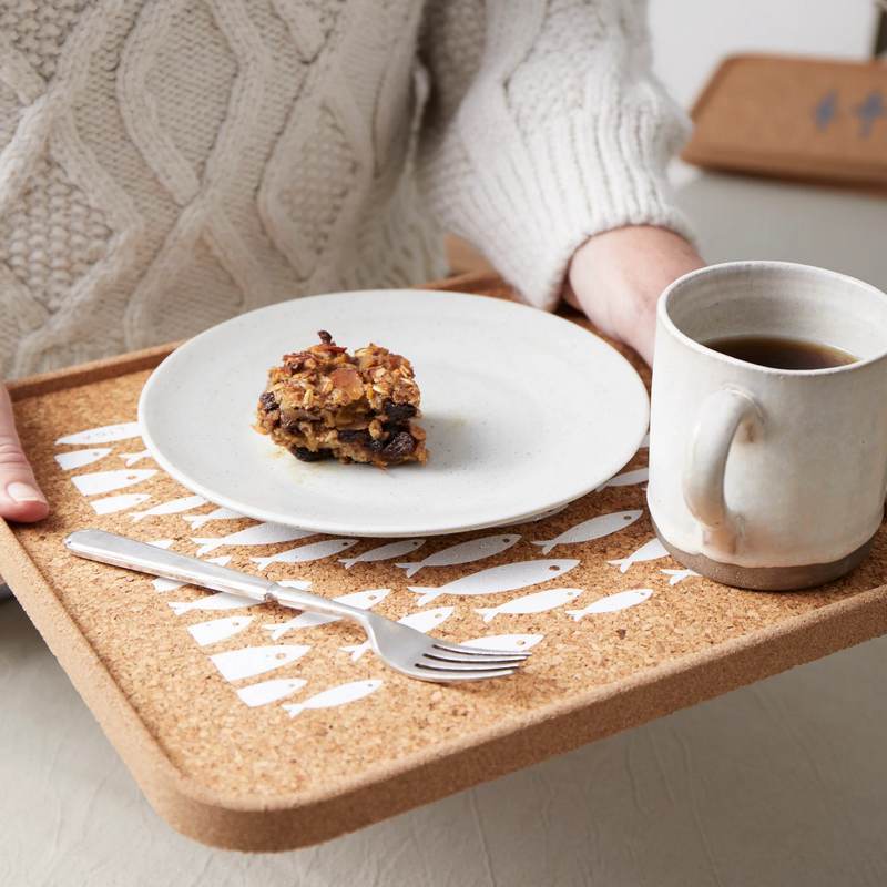 Liga Eco Living Eco Cork Tray White Fish Square CRK-SQR-TRY-FIS lifestyle