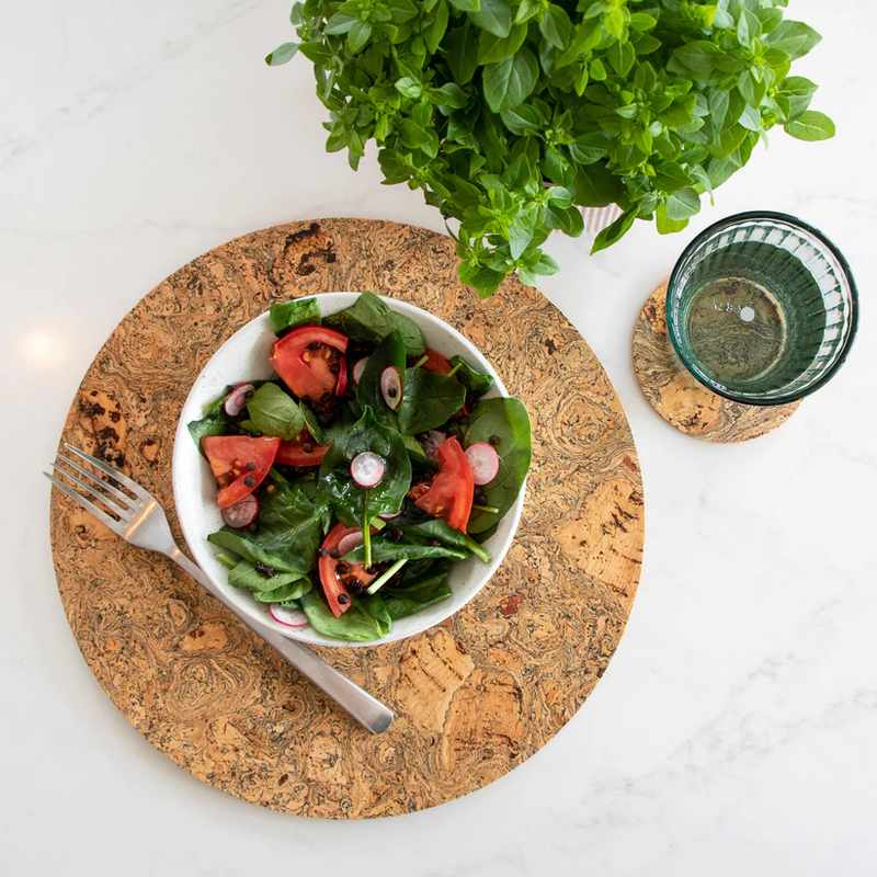 Liga Eco Living Natural Cork Placements Round Set IG-ROU-PM-SET lifestyle