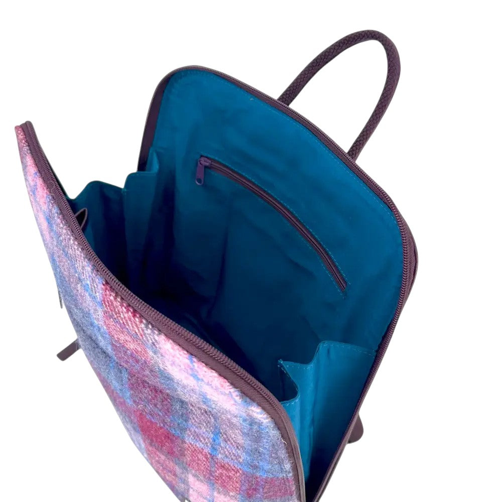 Maccessori Backpack Pastel Pink Tweed MAC2509-TRT073 open