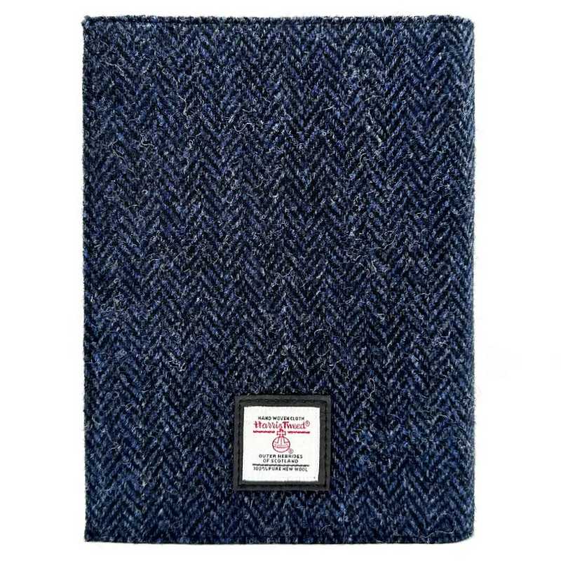 Maccessori Blue Harris Tweed A5 Notebook rear