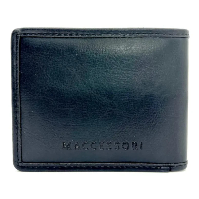 Maccessori Charcoal Harris Tweed Bifold Wallet rear