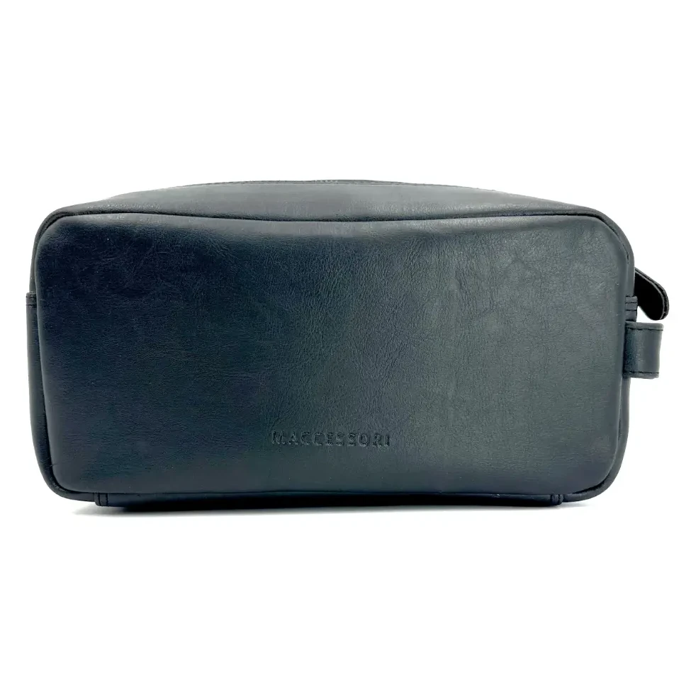 Maccessori Charcoal Harris Tweed Wash Bag rear
